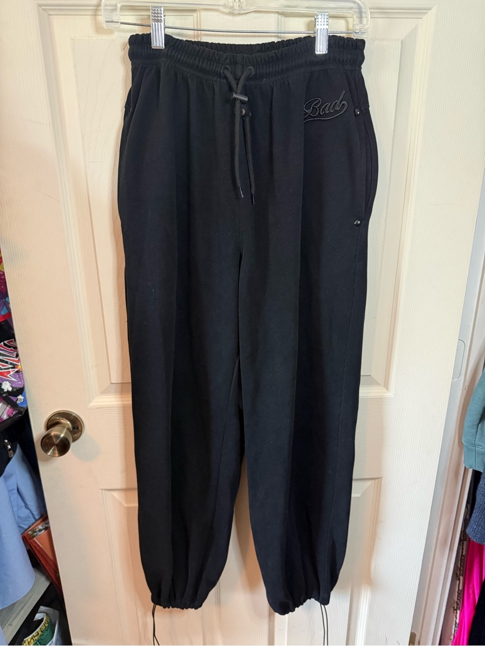 Musinsa Badblood Korean Streetwear Black Drawstring Jogger Pants Size XS